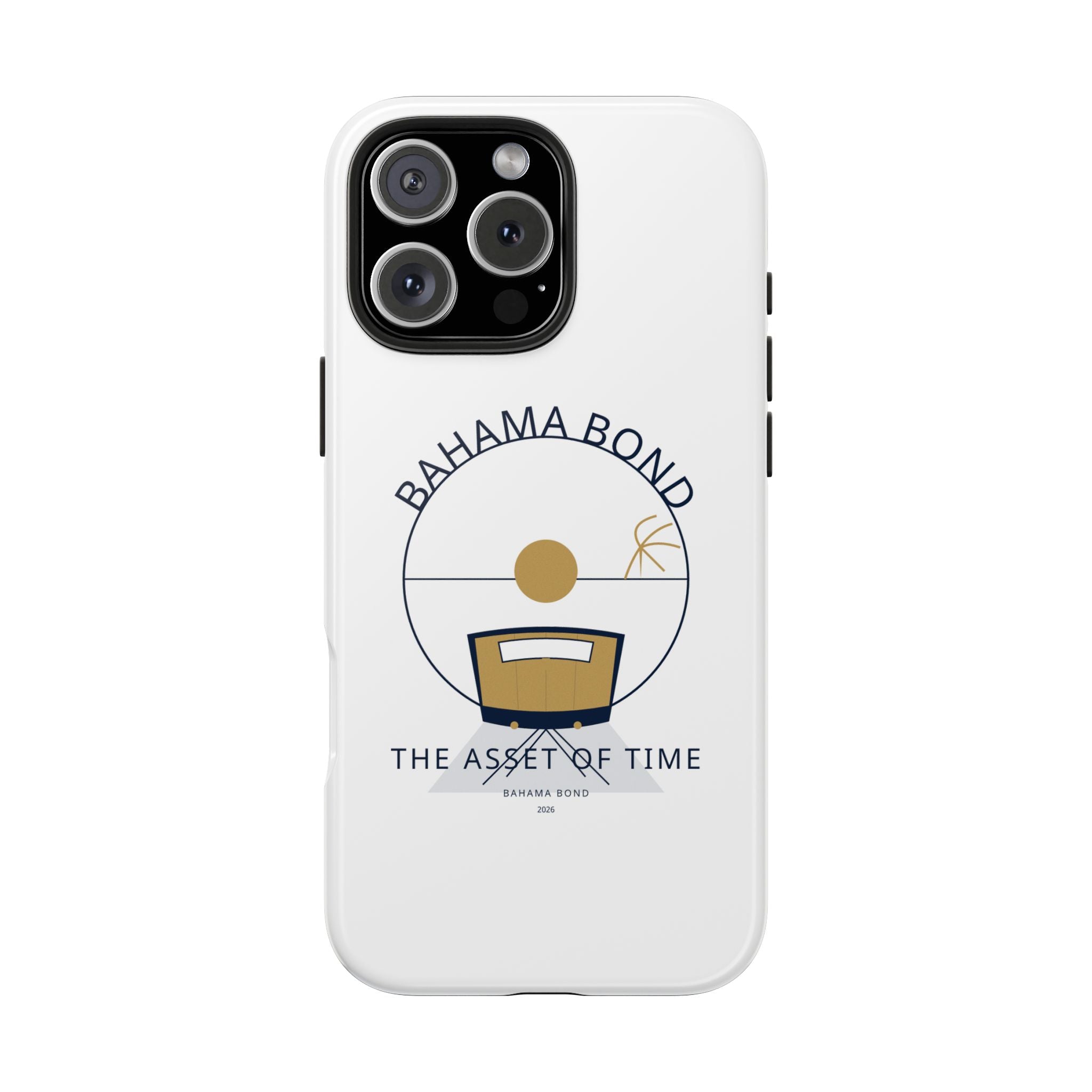 Bahama Bond Tough Phone Case — "The Asset of Time" Minimal Coastal Phone Cover
