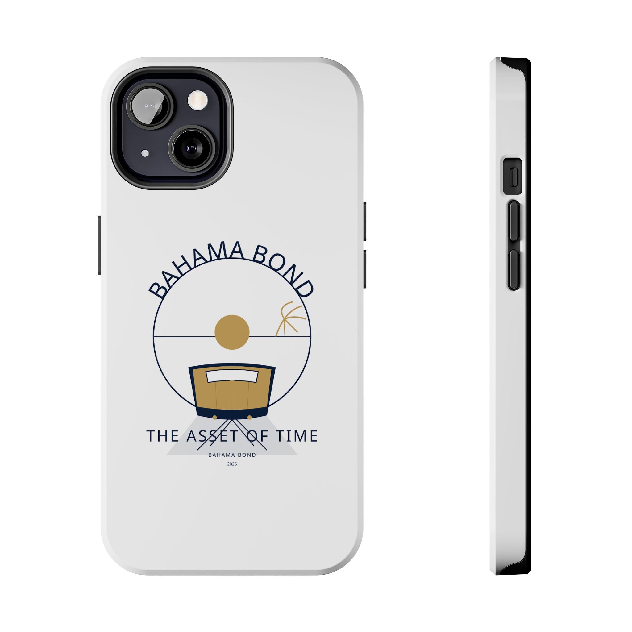 Bahama Bond Tough Phone Case — "The Asset of Time" Minimal Coastal Phone Cover