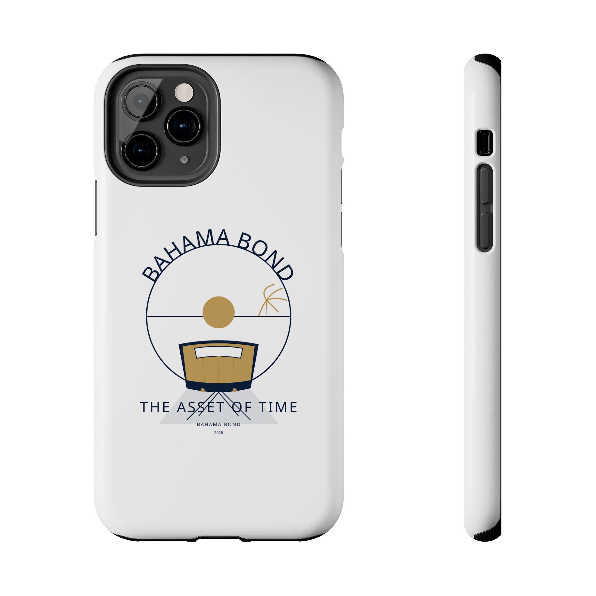 Bahama Bond Tough Phone Case — "The Asset of Time" Minimal Coastal Phone Cover