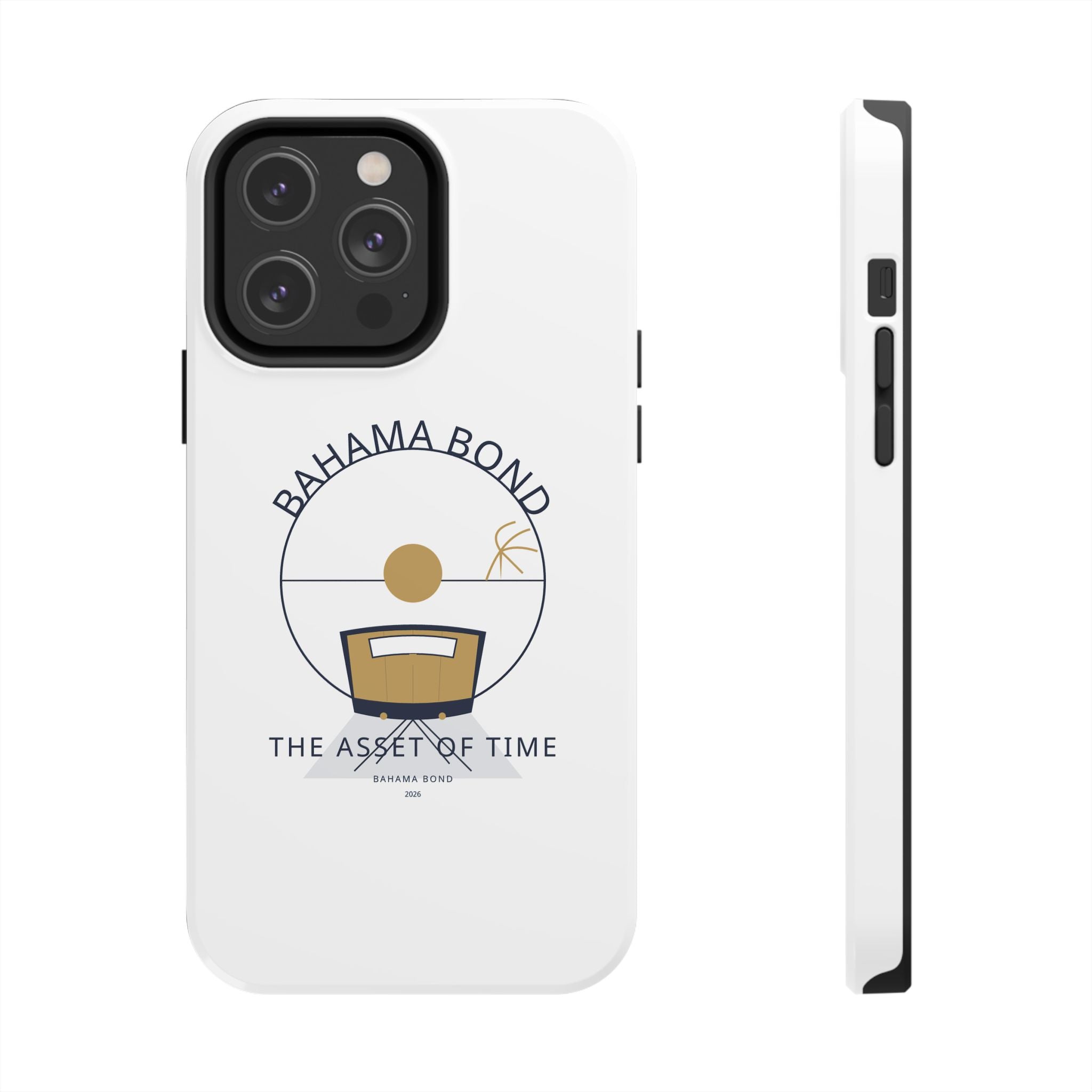Bahama Bond Tough Phone Case — "The Asset of Time" Minimal Coastal Phone Cover