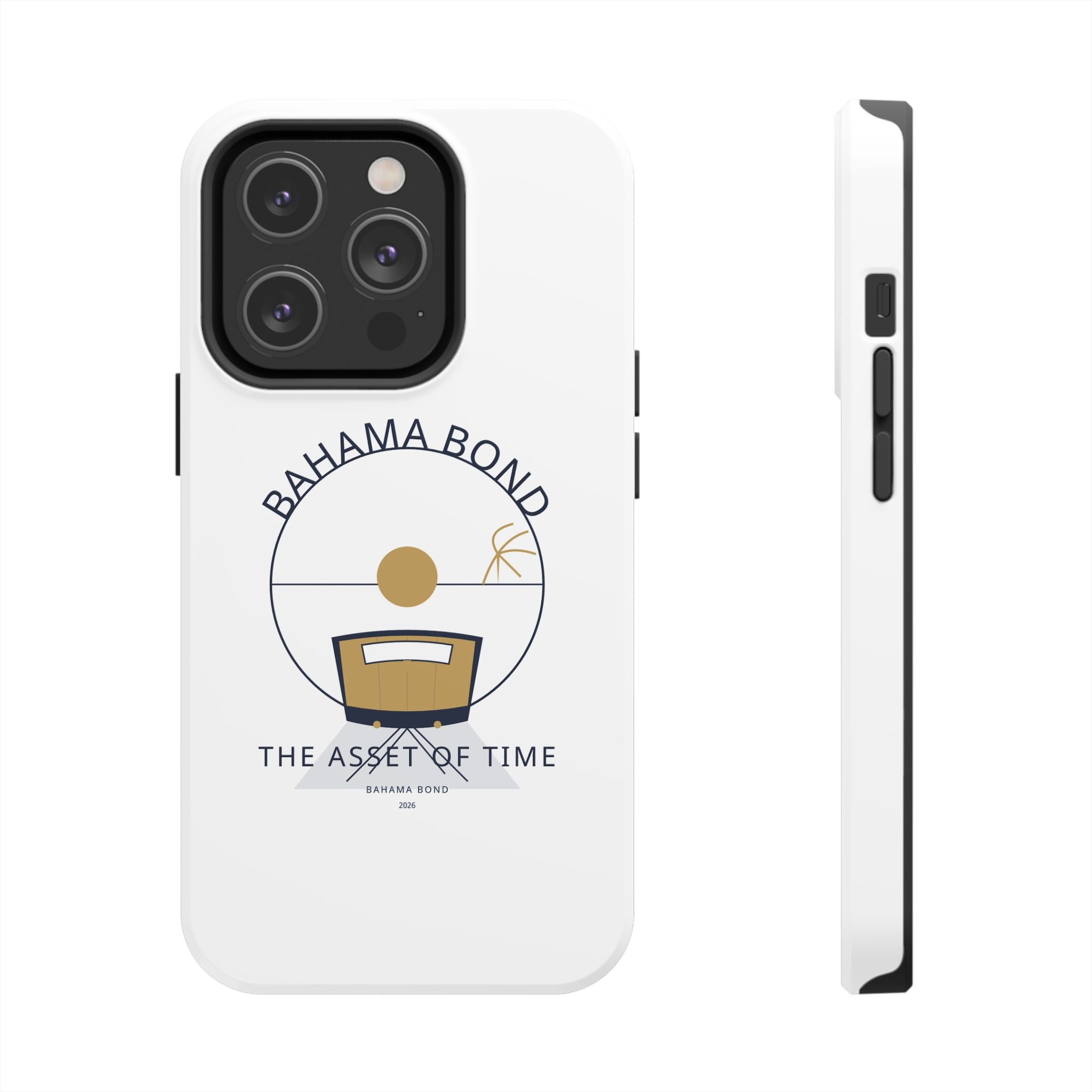 Bahama Bond Tough Phone Case — "The Asset of Time" Minimal Coastal Phone Cover