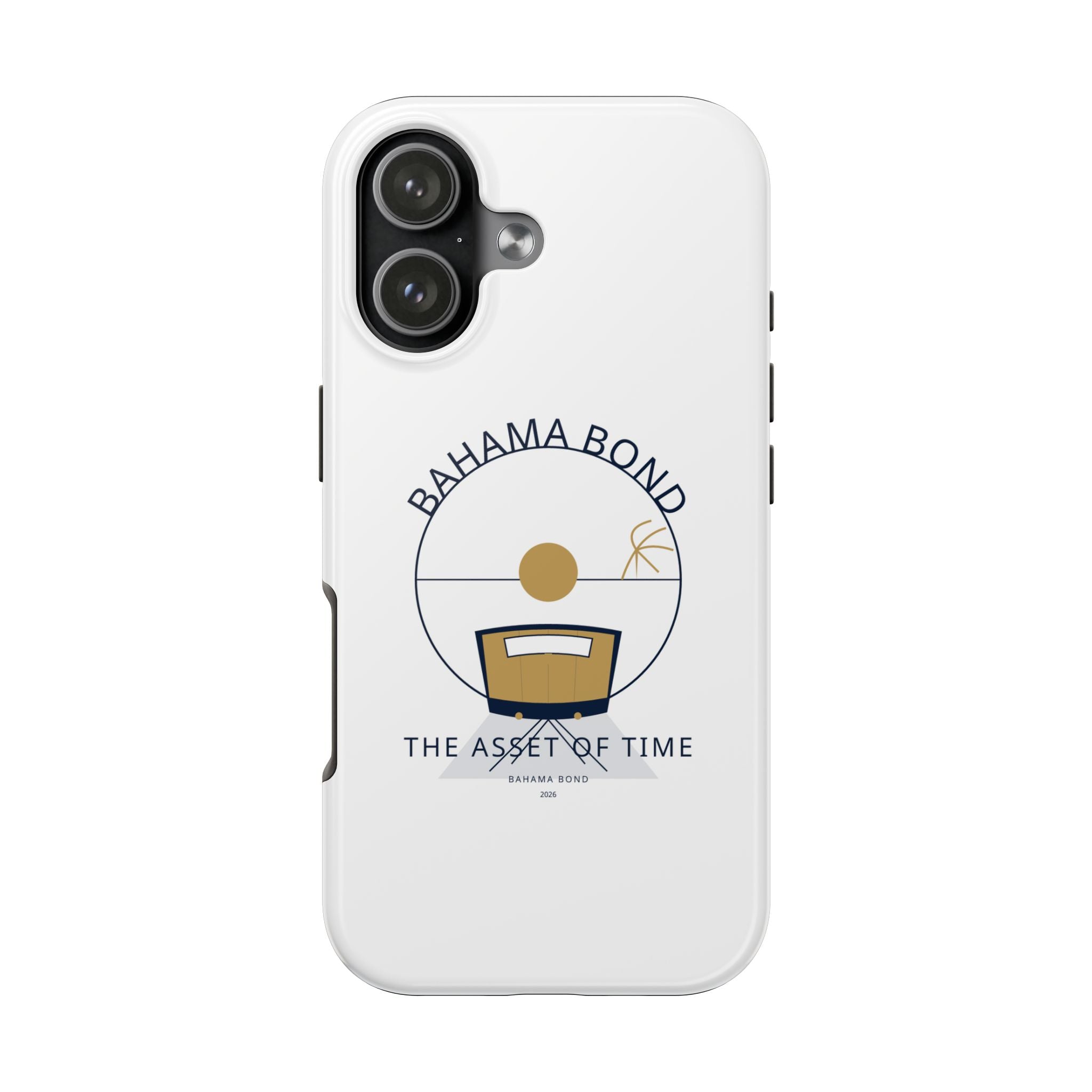 Bahama Bond Tough Phone Case — "The Asset of Time" Minimal Coastal Phone Cover