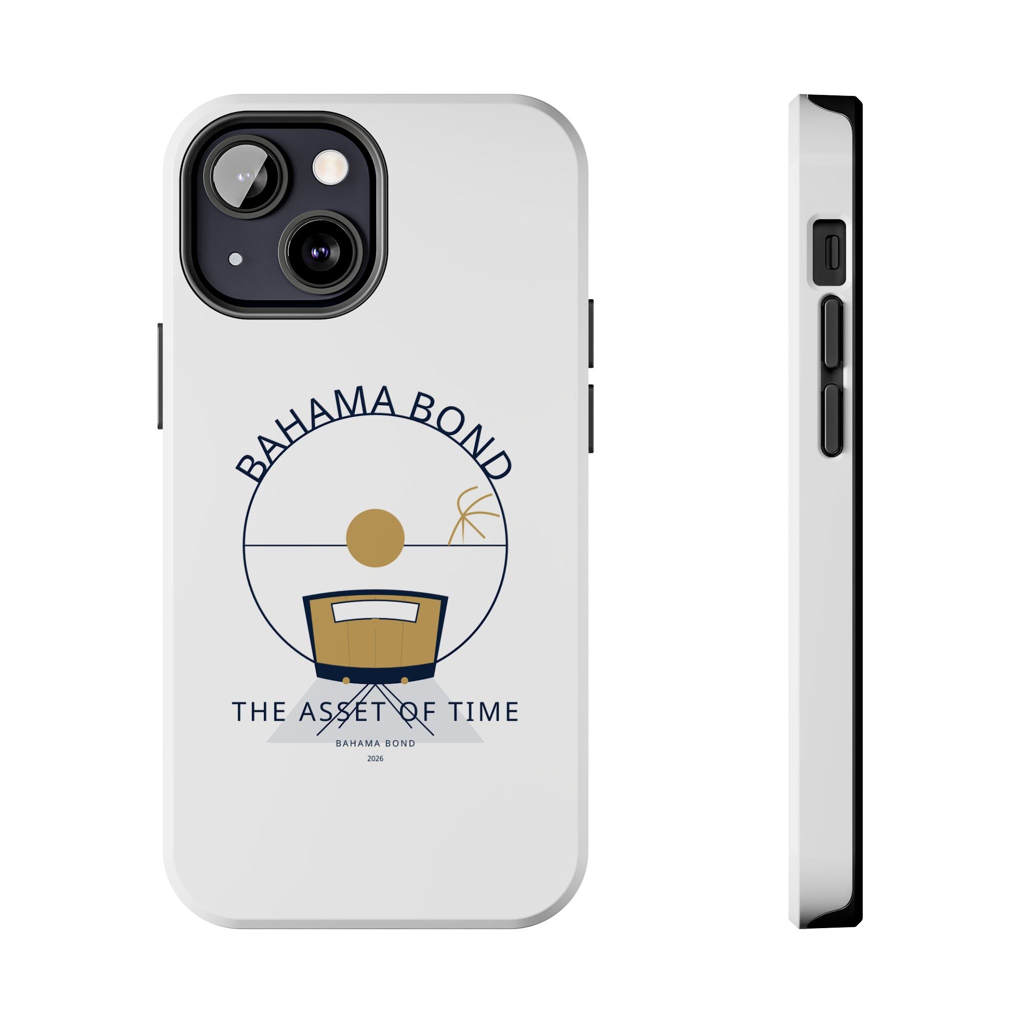 Bahama Bond Tough Phone Case — "The Asset of Time" Minimal Coastal Phone Cover