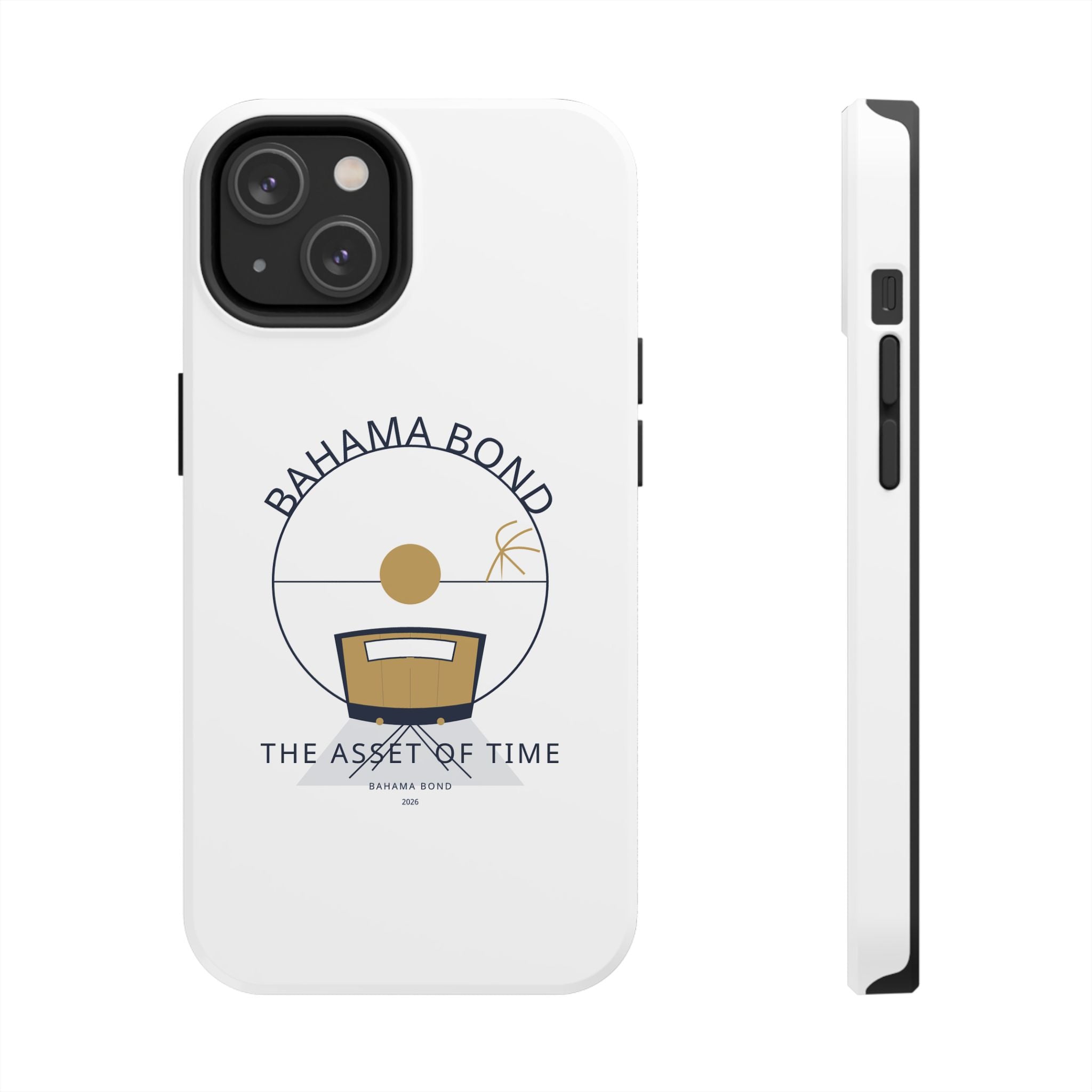 Bahama Bond Tough Phone Case — "The Asset of Time" Minimal Coastal Phone Cover