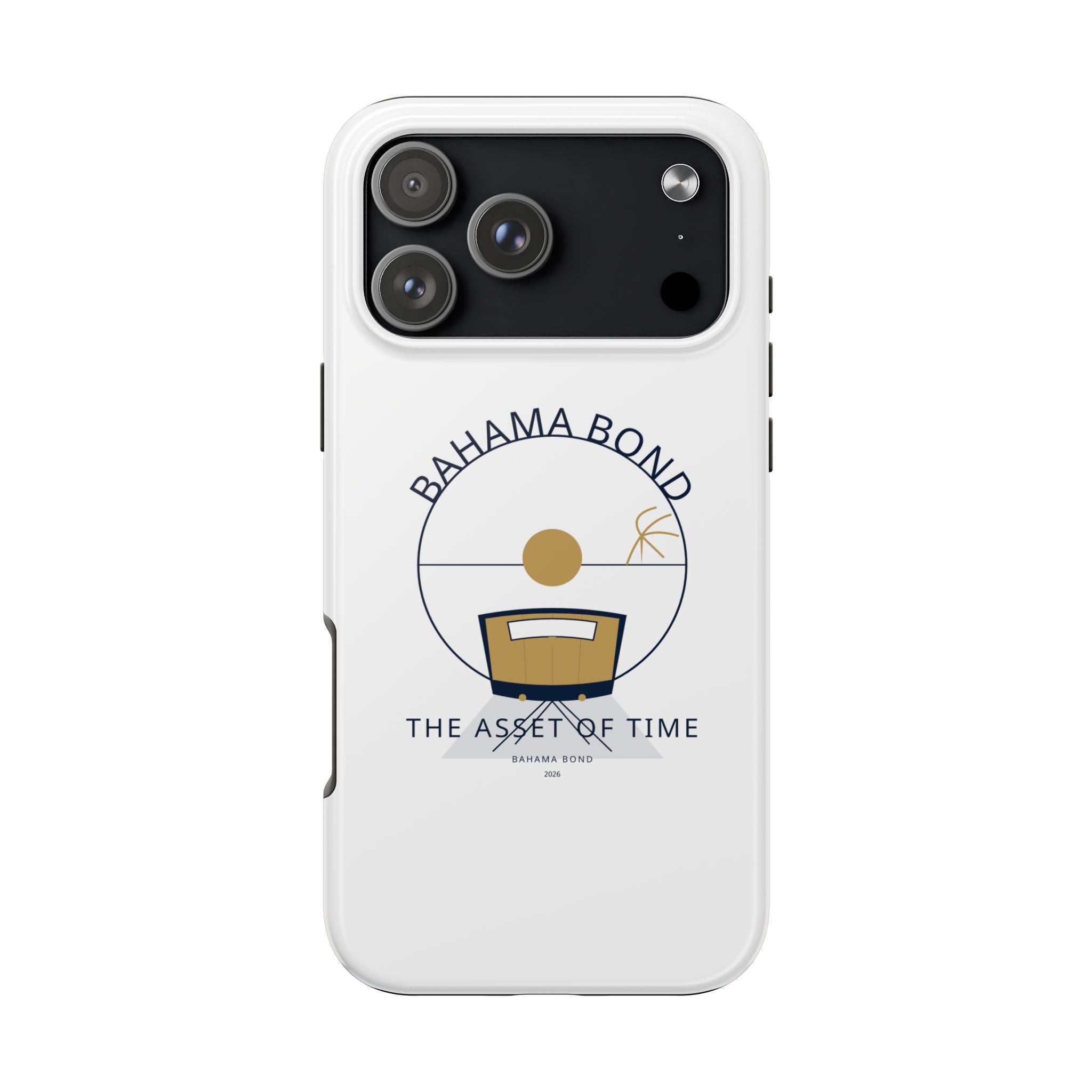 Bahama Bond Tough Phone Case — "The Asset of Time" Minimal Coastal Phone Cover