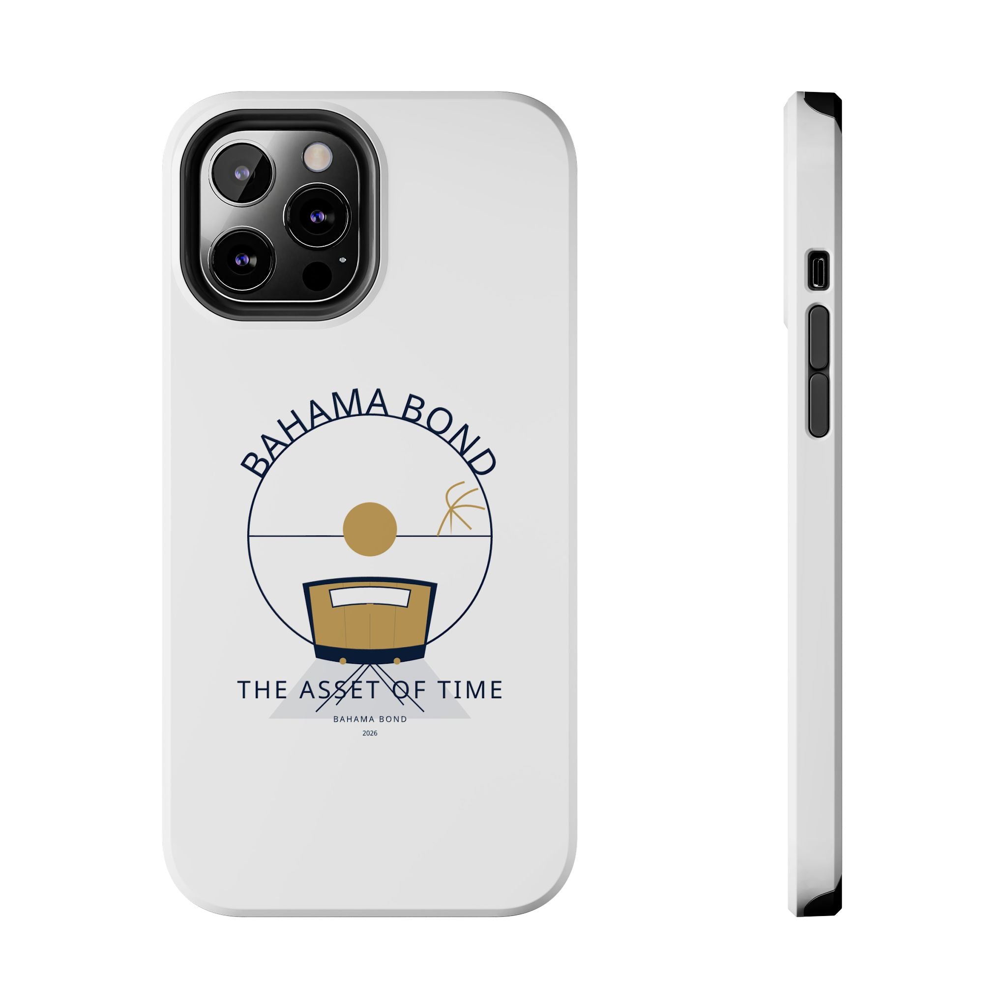 Bahama Bond Tough Phone Case — "The Asset of Time" Minimal Coastal Phone Cover