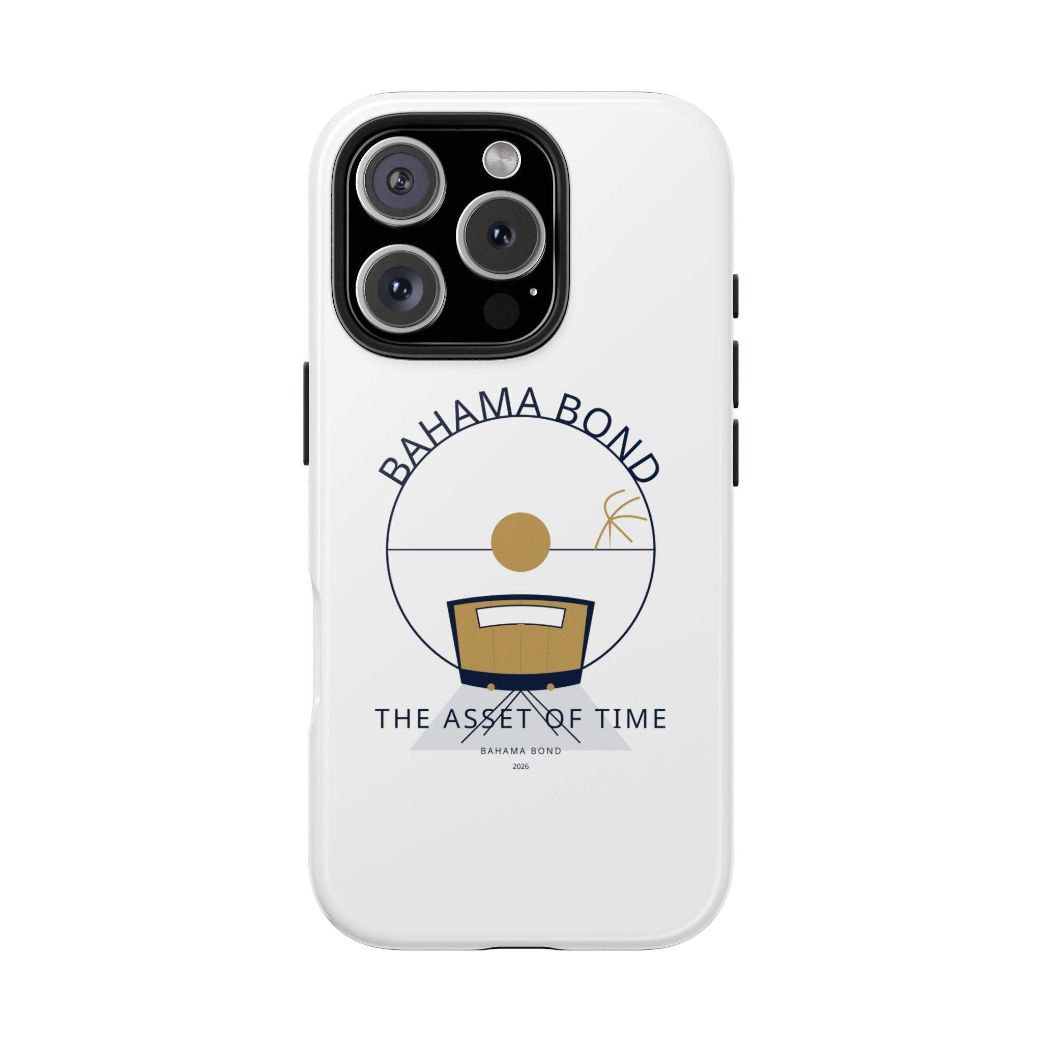 Bahama Bond Tough Phone Case — "The Asset of Time" Minimal Coastal Phone Cover