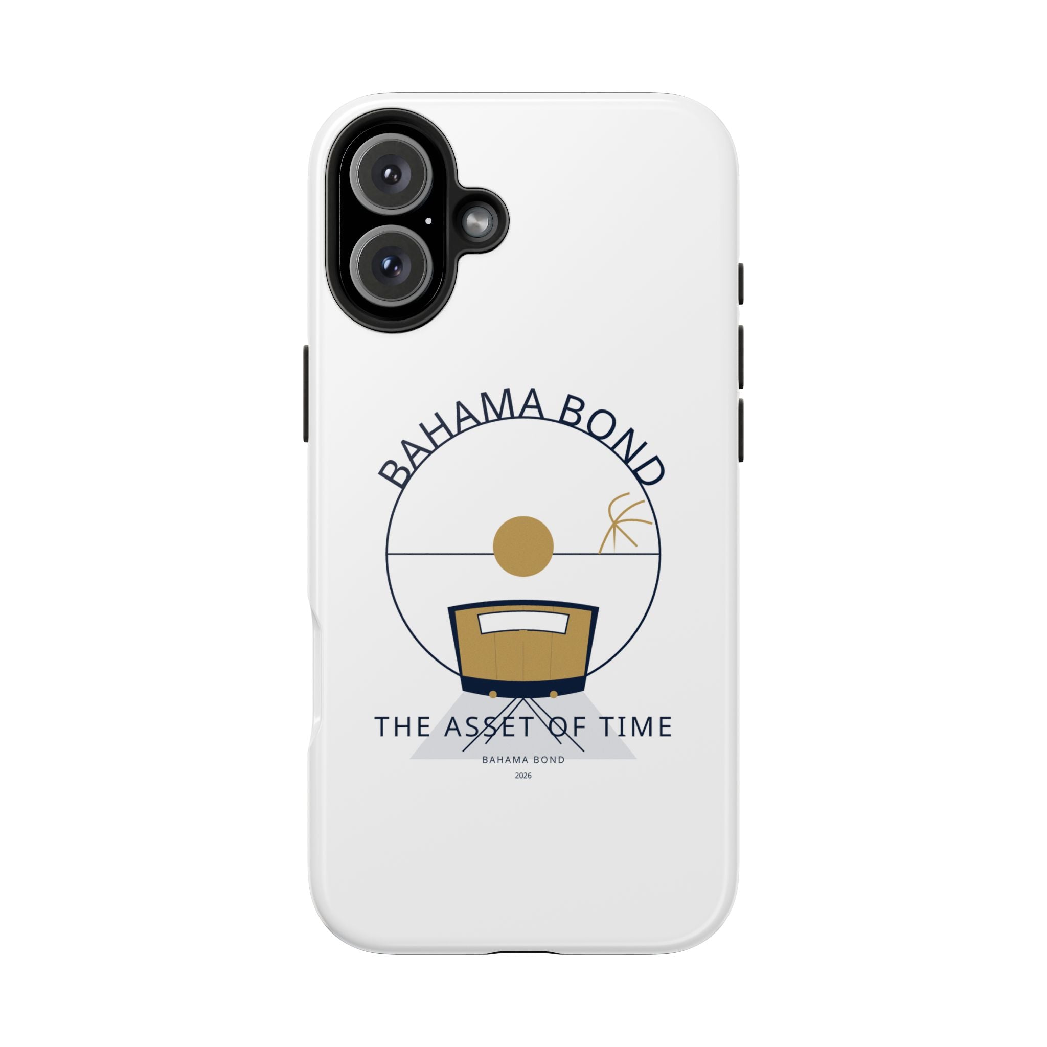 Bahama Bond Tough Phone Case — "The Asset of Time" Minimal Coastal Phone Cover