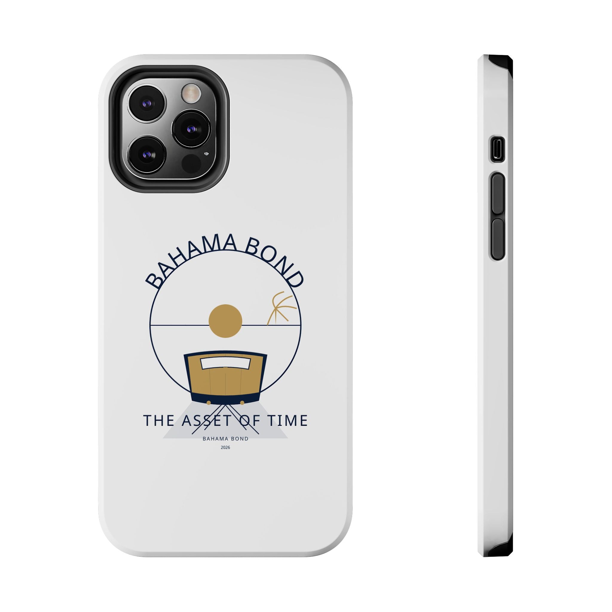 Bahama Bond Tough Phone Case — "The Asset of Time" Minimal Coastal Phone Cover