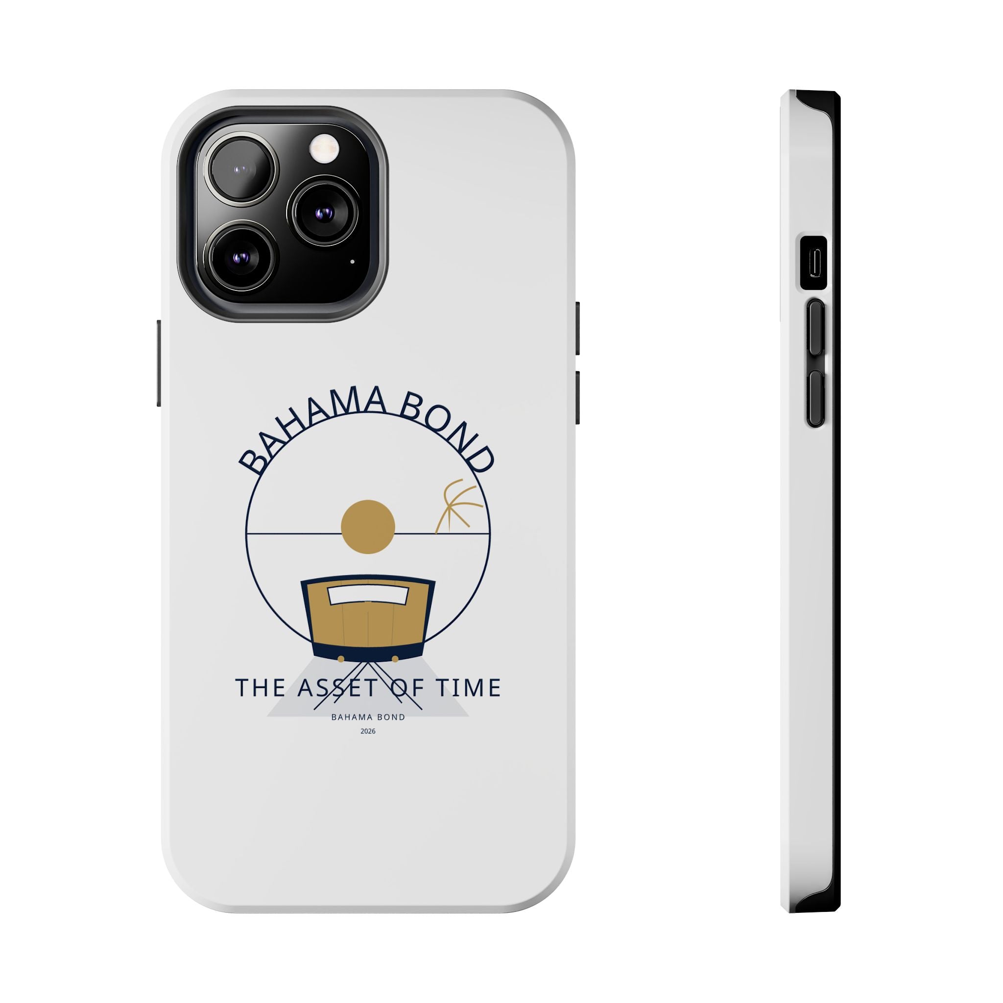 Bahama Bond Tough Phone Case — "The Asset of Time" Minimal Coastal Phone Cover