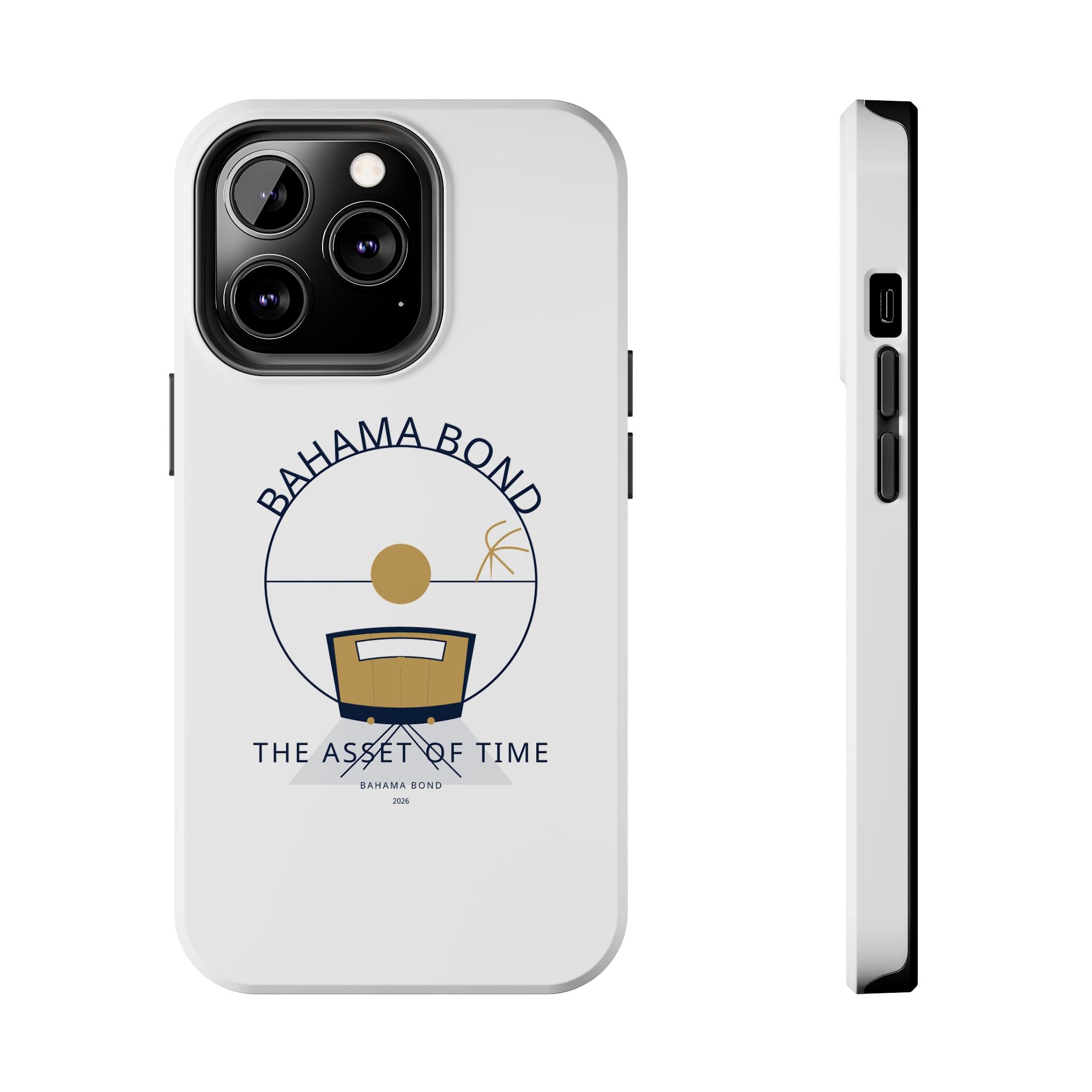 Bahama Bond Tough Phone Case — "The Asset of Time" Minimal Coastal Phone Cover