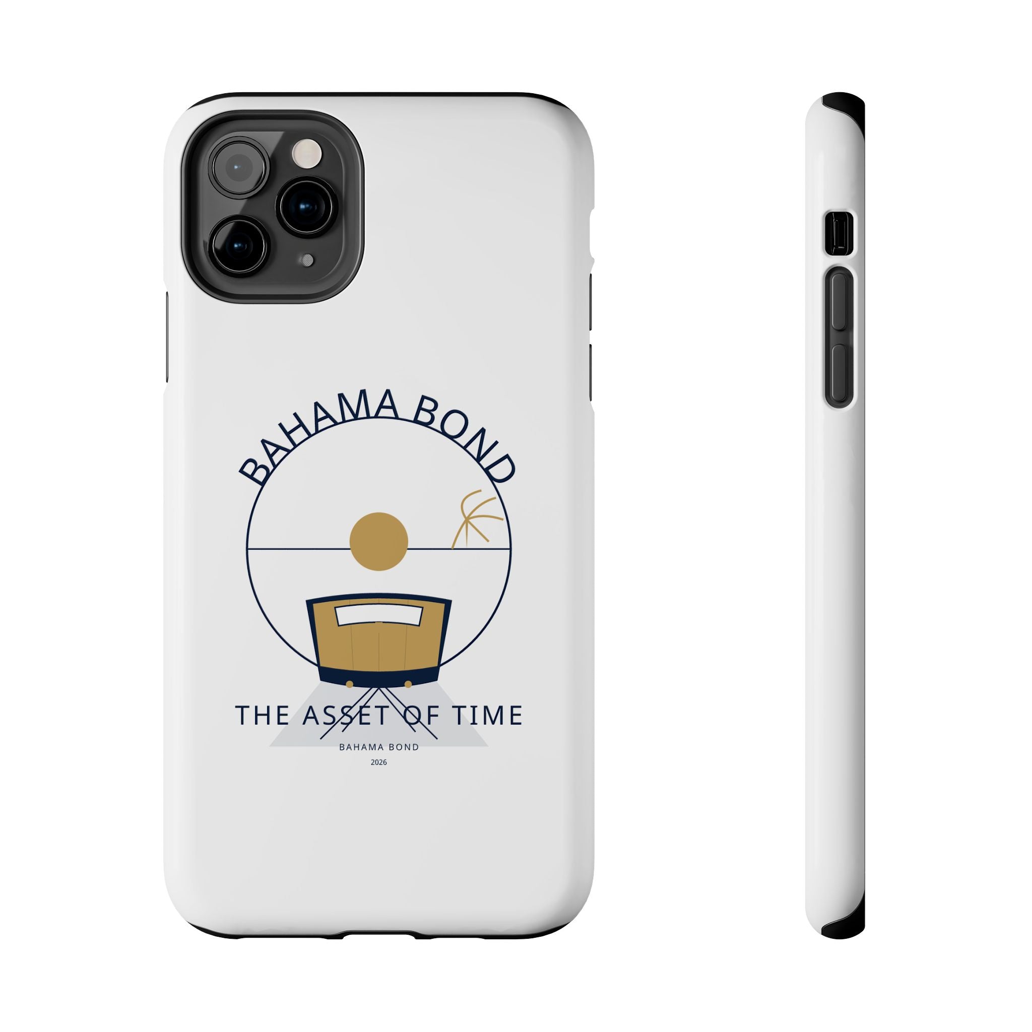 Bahama Bond Tough Phone Case — "The Asset of Time" Minimal Coastal Phone Cover