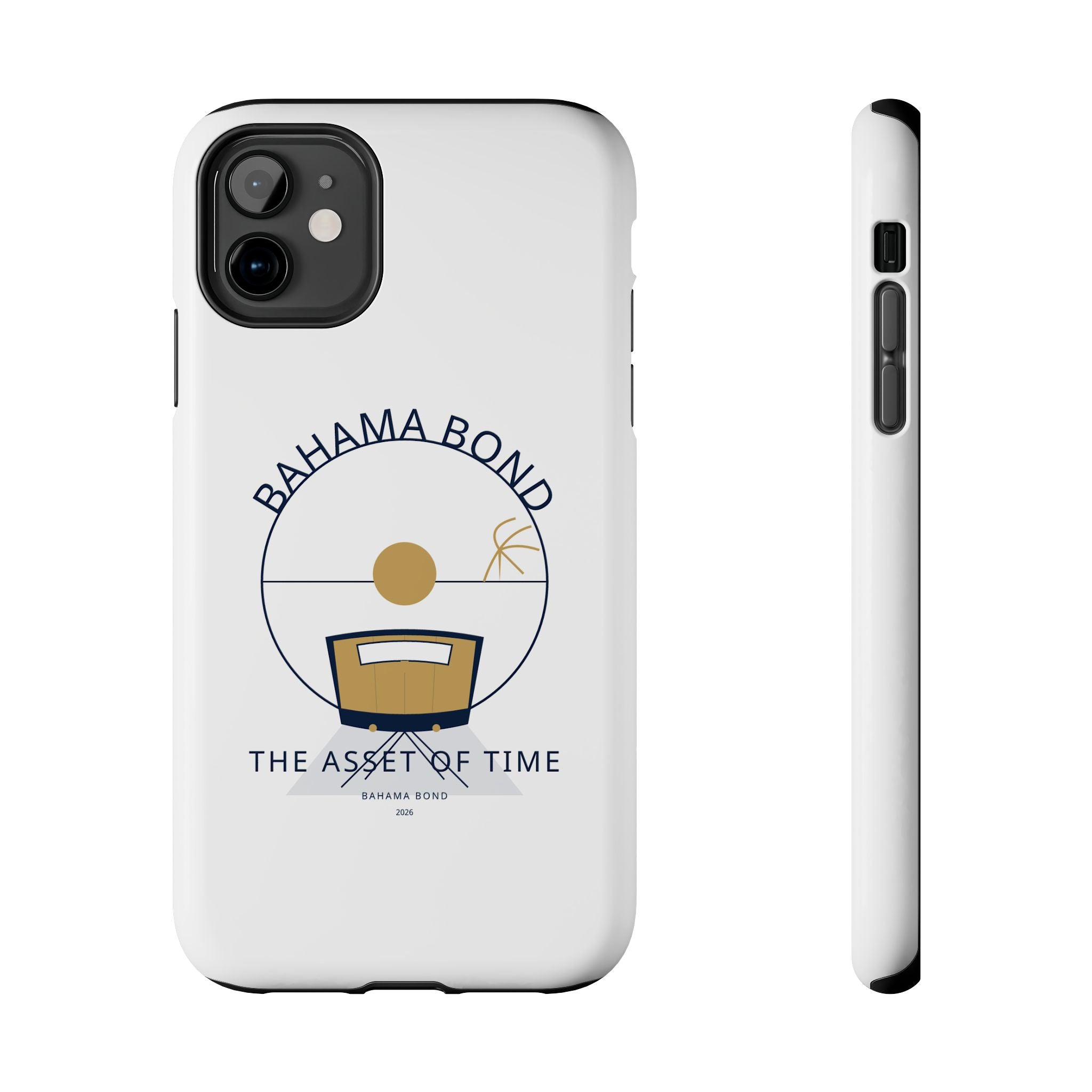Bahama Bond Tough Phone Case — "The Asset of Time" Minimal Coastal Phone Cover