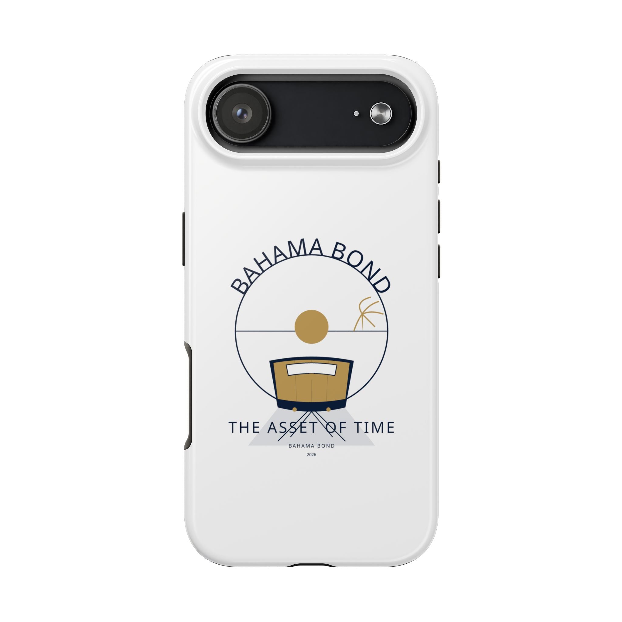 Bahama Bond Tough Phone Case — "The Asset of Time" Minimal Coastal Phone Cover