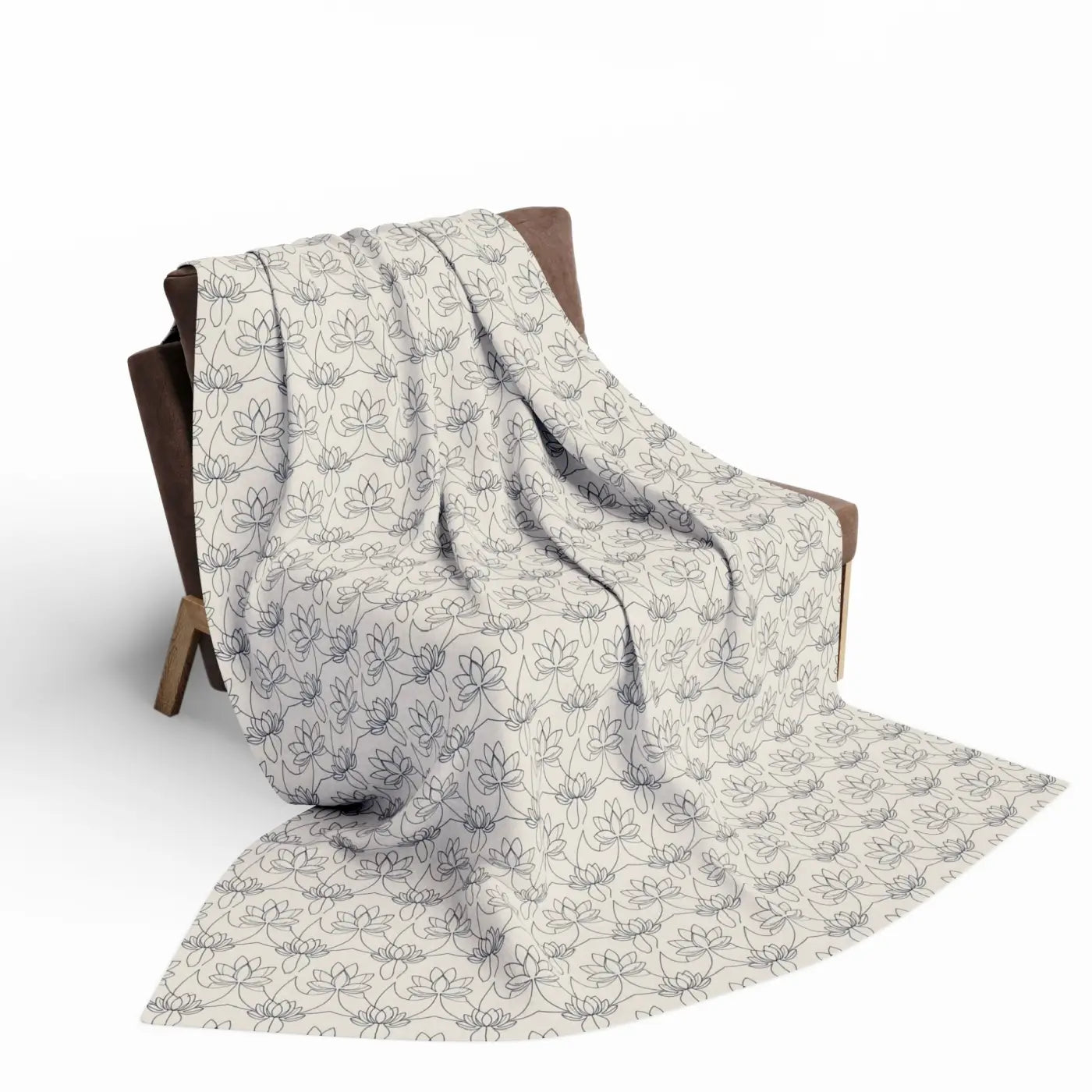 Arctic Fleece Blanket Cozy Lotus Pattern - Dipaliz