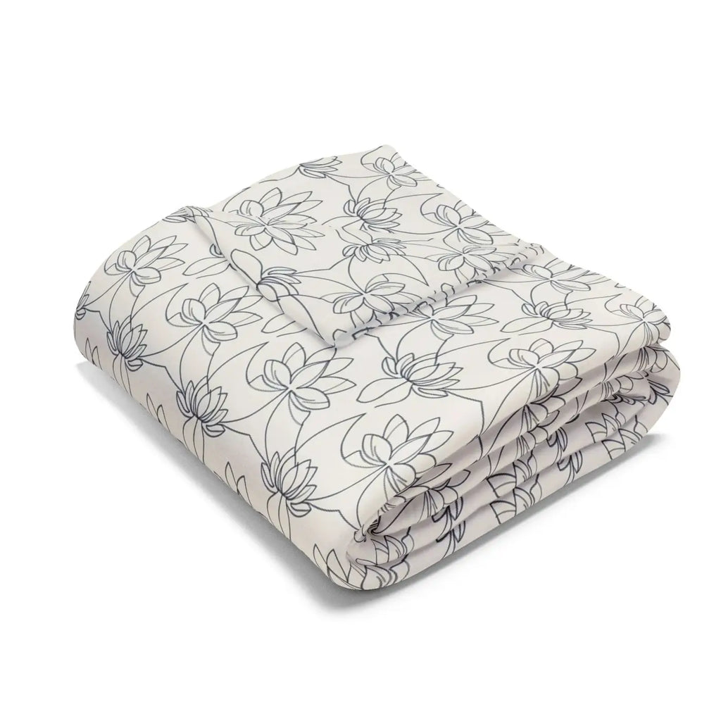 Arctic Fleece Blanket Cozy Lotus Pattern - Dipaliz