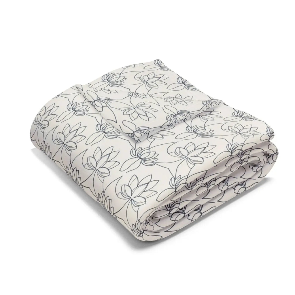 Arctic Fleece Blanket Cozy Lotus Pattern - Dipaliz