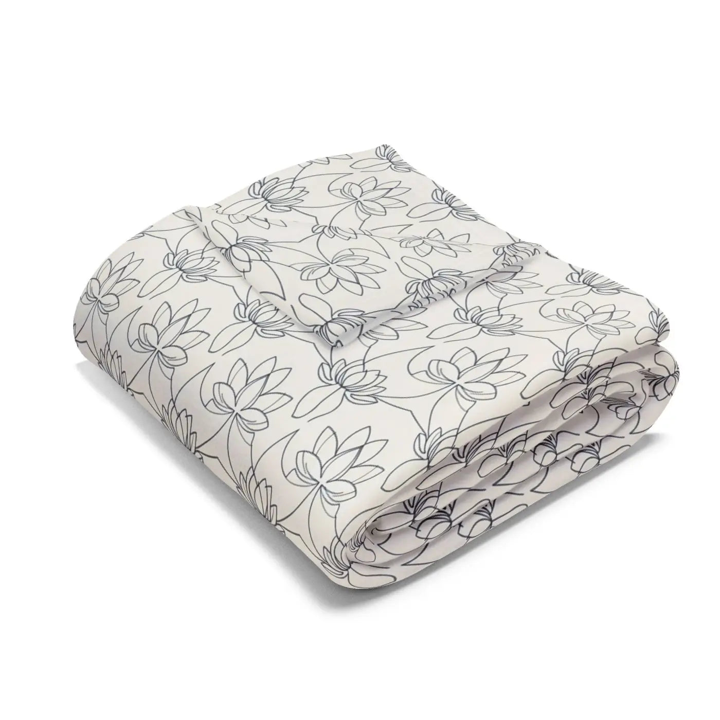Arctic Fleece Blanket Cozy Lotus Pattern - Dipaliz