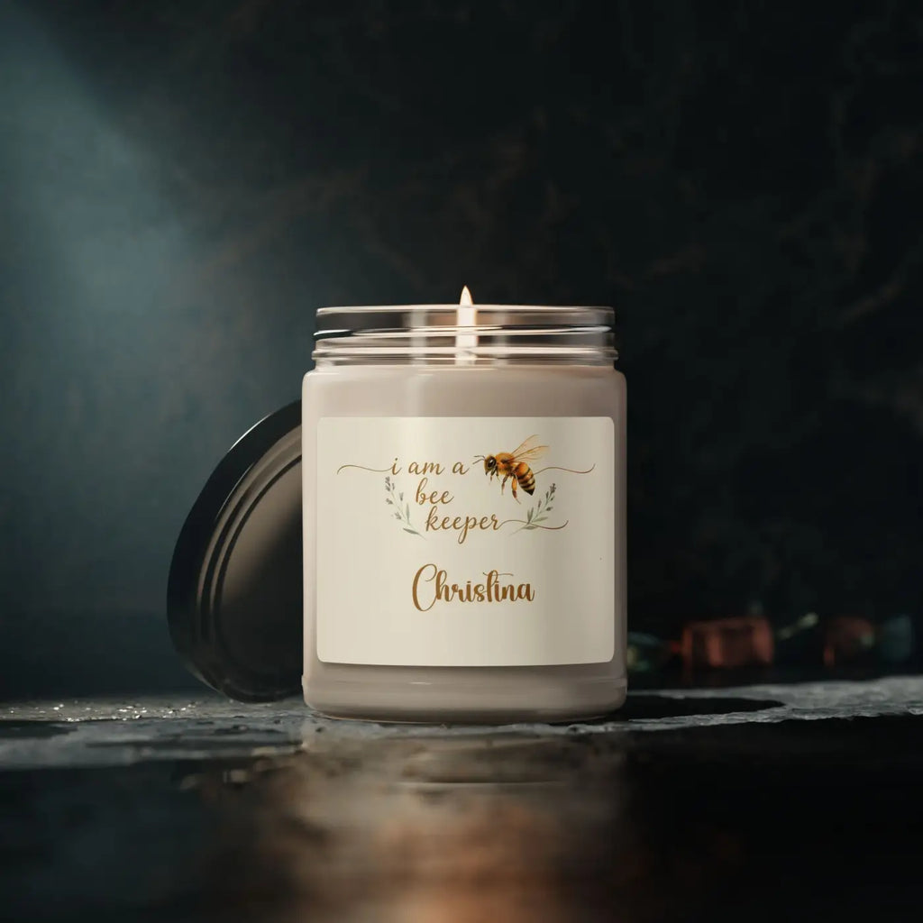 Personalized Beekeeper Soy Candle – 9oz Scented - Dipaliz
