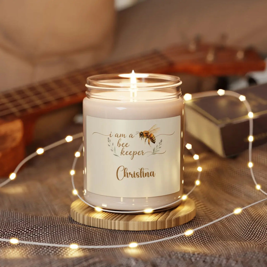 Personalized Beekeeper Soy Candle – 9oz Scented - Dipaliz