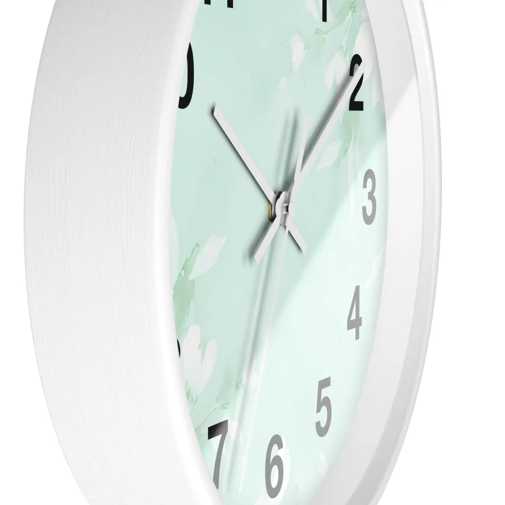 Mint Floral Wall Clock Botanical Design 10 Inch Dipaliz