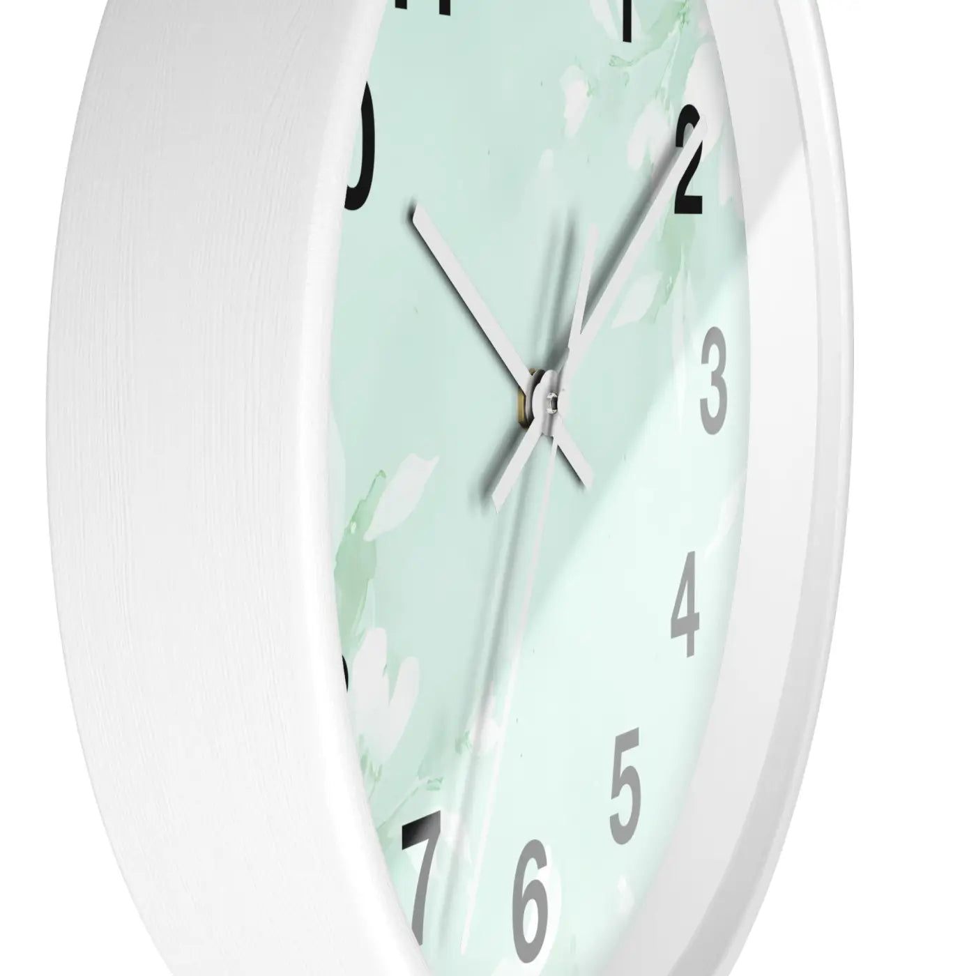 Mint Floral Wall Clock Botanical Design 10 Inch Dipaliz