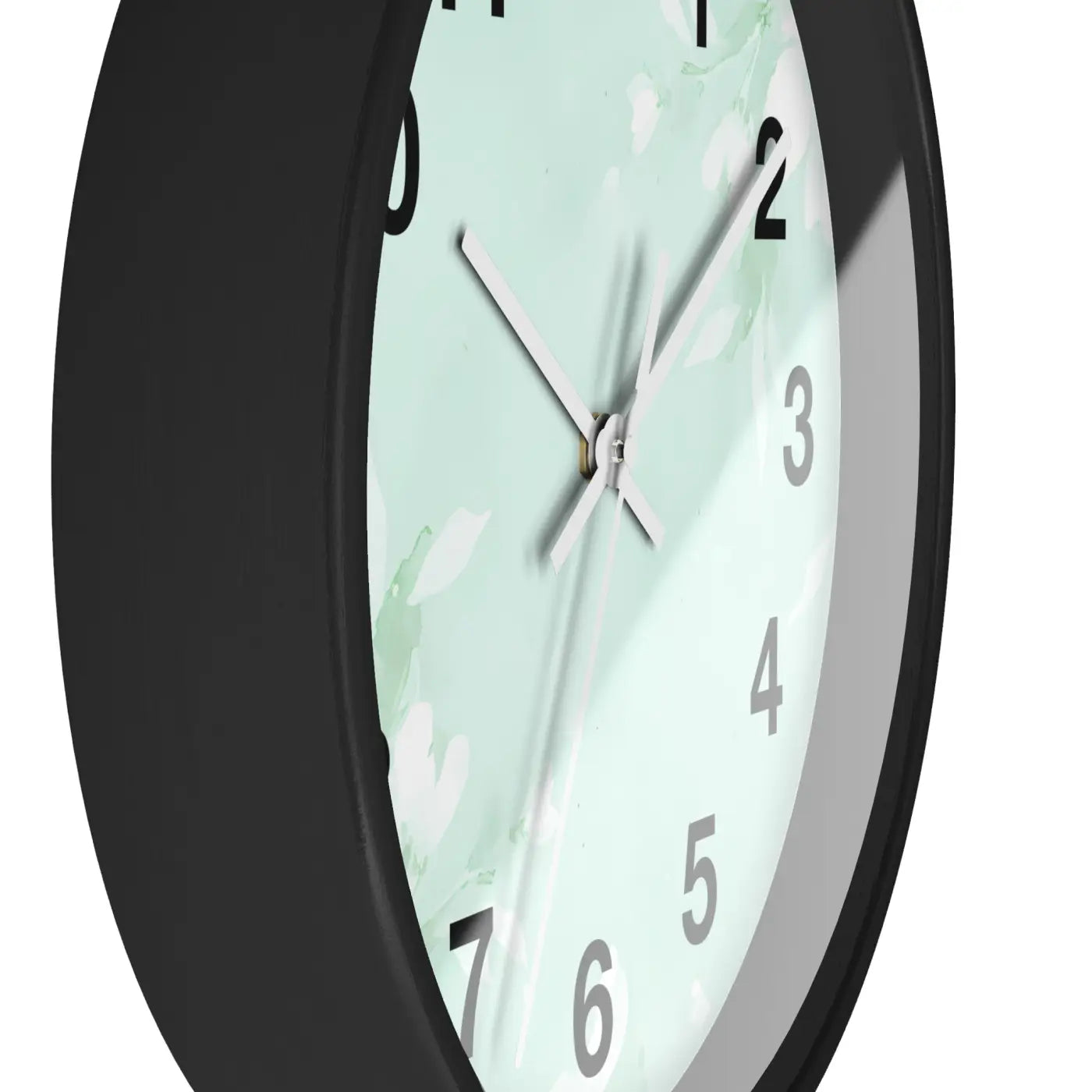 Mint Floral Wall Clock Botanical Design 10 Inch Dipaliz