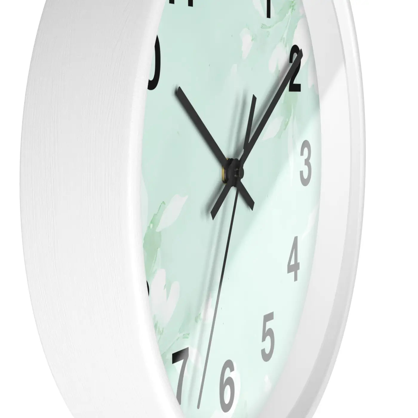 Mint Floral Wall Clock Botanical Design 10 Inch Dipaliz